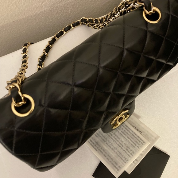 Vintage CHANEL Lambskin Double Flap Bag medium 2005 (9 Series) - Picture 11 of 16